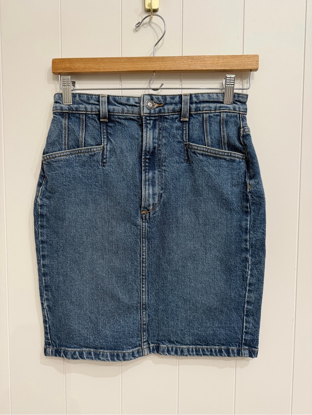 Anthropologie Favorite Daughter Jordie High Rise Denim Pencil Mini Skirt 26 2 XS